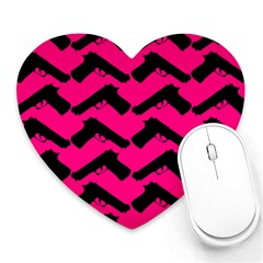 Pink Gun Mouse Pad (Heart)