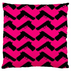 Pink Gun Large Cushion Case (Two Sided) 