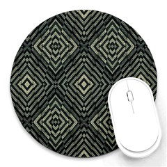 Geometric Futuristic Grunge Print 8  Mouse Pad (round) by dflcprints