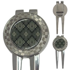 Geometric Futuristic Grunge Print Golf Pitchfork & Ball Marker