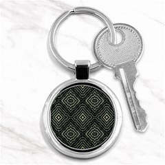 Geometric Futuristic Grunge Print Key Chain (round) by dflcprints