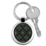 Geometric Futuristic Grunge Print Key Chain (Round) Front