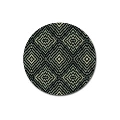 Geometric Futuristic Grunge Print Magnet 3  (round)