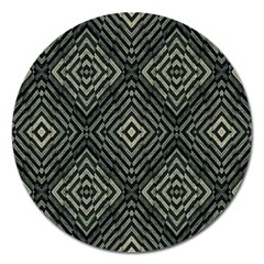 Geometric Futuristic Grunge Print Magnet 5  (round)