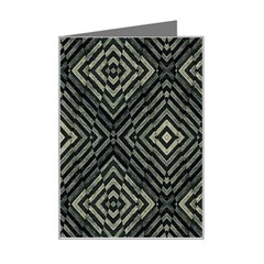 Geometric Futuristic Grunge Print Mini Greeting Card by dflcprints