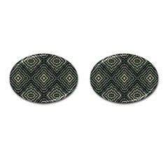 Geometric Futuristic Grunge Print Cufflinks (oval) by dflcprints