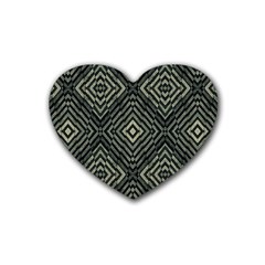 Geometric Futuristic Grunge Print Drink Coasters 4 Pack (heart) 