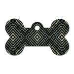 Geometric Futuristic Grunge Print Dog Tag Bone (One Sided) Front