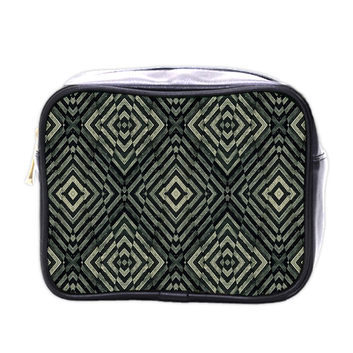 Geometric Futuristic Grunge Print Mini Travel Toiletry Bag (One Side)