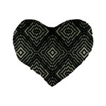 Geometric Futuristic Grunge Print 16  Premium Heart Shape Cushion  Back