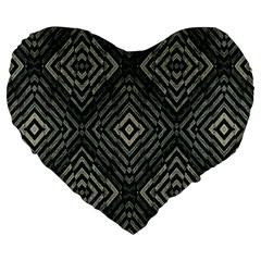 Geometric Futuristic Grunge Print 19  Premium Heart Shape Cushion