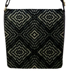 Geometric Futuristic Grunge Print Flap Closure Messenger Bag (small)