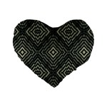 Geometric Futuristic Grunge Print 16  Premium Flano Heart Shape Cushion  Front