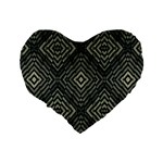 Geometric Futuristic Grunge Print 16  Premium Flano Heart Shape Cushion  Back