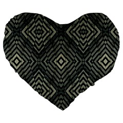 Geometric Futuristic Grunge Print 19  Premium Flano Heart Shape Cushion