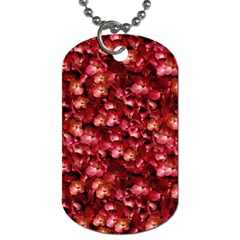 Warm Floral Collage Print Dog Tag (two-sided)  by dflcprints