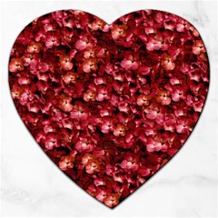 Warm Floral Collage Print Jigsaw Puzzle (Heart)