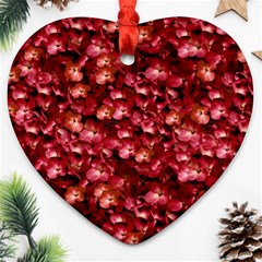 Warm Floral Collage Print Heart Ornament (two Sides) by dflcprints