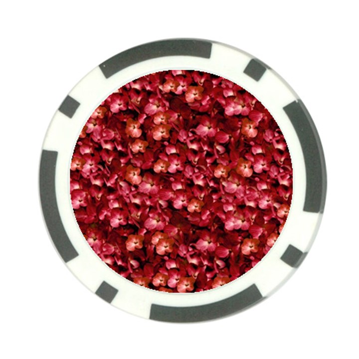 Warm Floral Collage Print Poker Chip