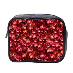 Warm Floral Collage Print Mini Travel Toiletry Bag (two Sides) by dflcprints