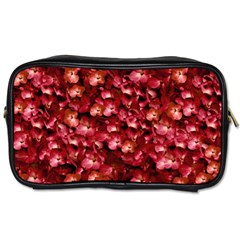 Warm Floral Collage Print Travel Toiletry Bag (one Side) by dflcprints