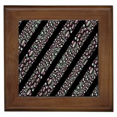 Organic Texture Stripe Pattern Framed Ceramic Tile