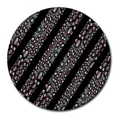 Organic Texture Stripe Pattern 8  Mouse Pad (round) by dflcprints