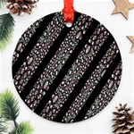 Organic Texture Stripe Pattern Round Ornament Front