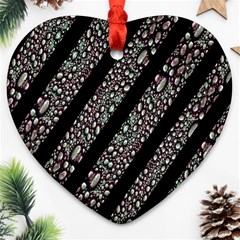 Organic Texture Stripe Pattern Heart Ornament