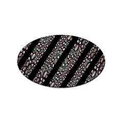 Organic Texture Stripe Pattern Sticker (oval) by dflcprints