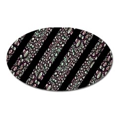 Organic Texture Stripe Pattern Magnet (oval) by dflcprints