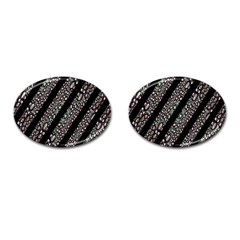 Organic Texture Stripe Pattern Cufflinks (oval)