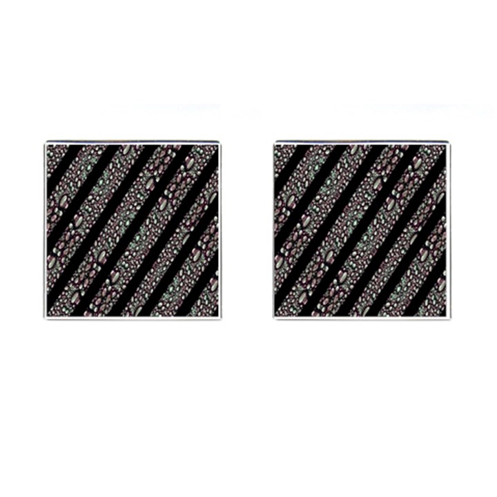 Organic Texture Stripe Pattern Cufflinks (Square)