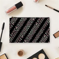 Organic Texture Stripe Pattern Cosmetic Bag (medium) by dflcprints