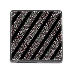 Organic Texture Stripe Pattern Memory Card Reader With Storage (square)