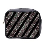 Organic Texture Stripe Pattern Mini Travel Toiletry Bag (Two Sides) Front