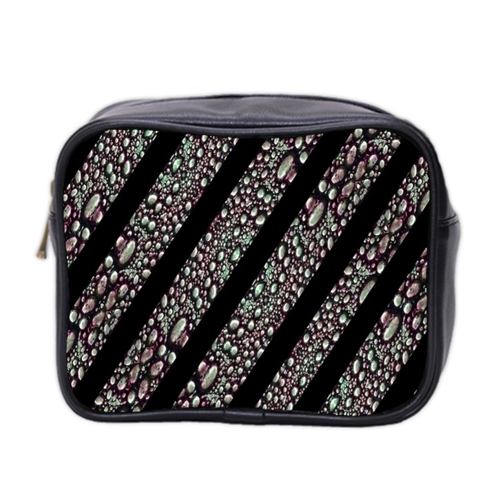 Organic Texture Stripe Pattern Mini Travel Toiletry Bag (Two Sides)