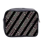 Organic Texture Stripe Pattern Mini Travel Toiletry Bag (Two Sides) Back