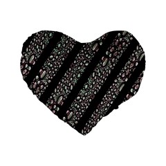 Organic Texture Stripe Pattern 16  Premium Flano Heart Shape Cushion 