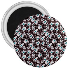 Modern Floral Geometric Pattern 3  Button Magnet