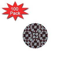 Modern Floral Geometric Pattern 1  Mini Button (100 pack)