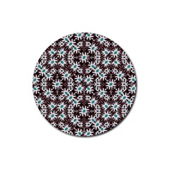 Modern Floral Geometric Pattern Drink Coasters 4 Pack (Round)