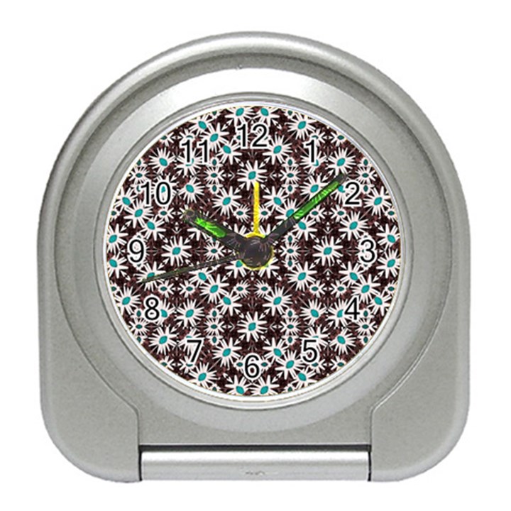 Modern Floral Geometric Pattern Desk Alarm Clock