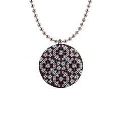 Modern Floral Geometric Pattern Button Necklace