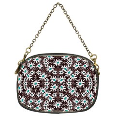 Modern Floral Geometric Pattern Chain Purse (Two Sided) 