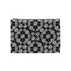 Modern Floral Geometric Pattern Cosmetic Bag (Medium)