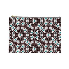 Modern Floral Geometric Pattern Cosmetic Bag (Large)