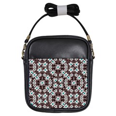 Modern Floral Geometric Pattern Girl s Sling Bag