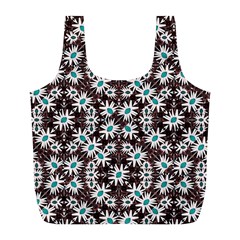 Modern Floral Geometric Pattern Reusable Bag (L)