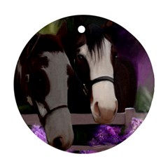 Two Horses Round Ornament by JulianneOsoske